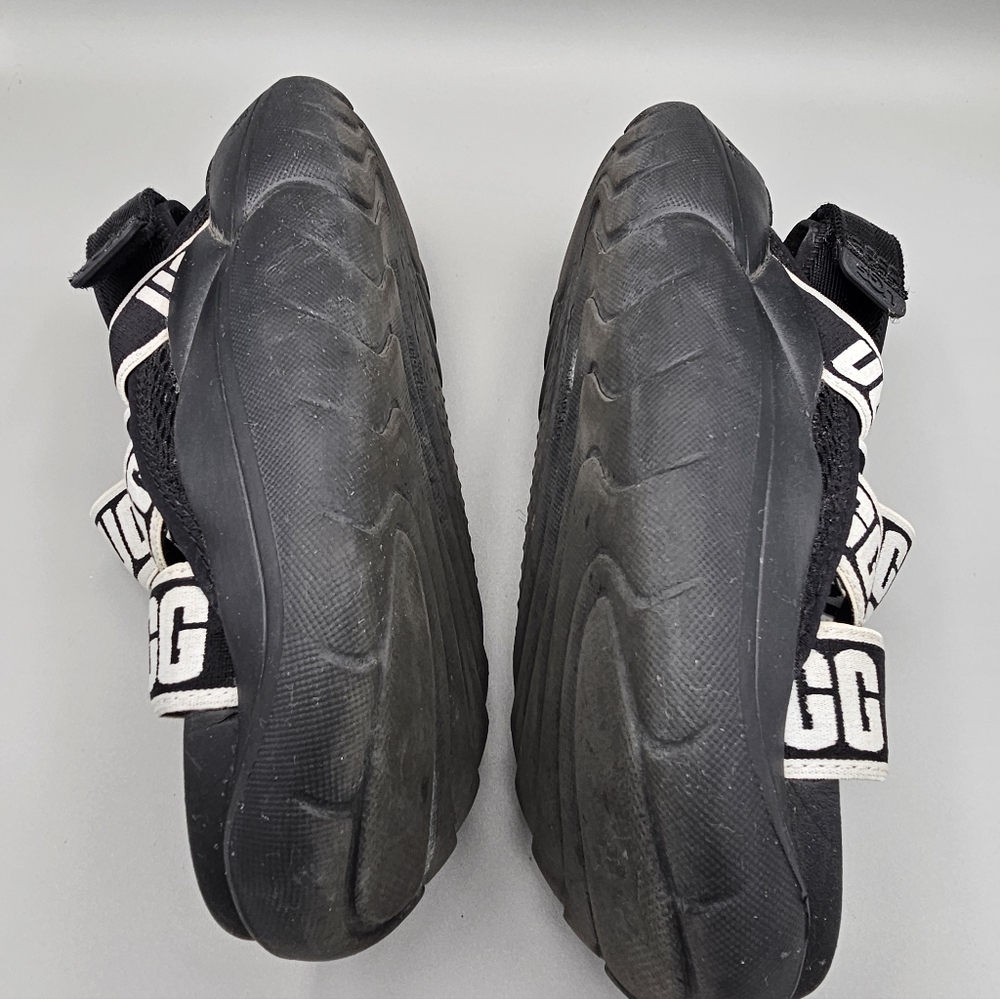 Ugg LA Cloud Platform Foam Comfort Strap Sandal Black Logo Spell Out Ladies Sz 6 - Picture 4 of 7
